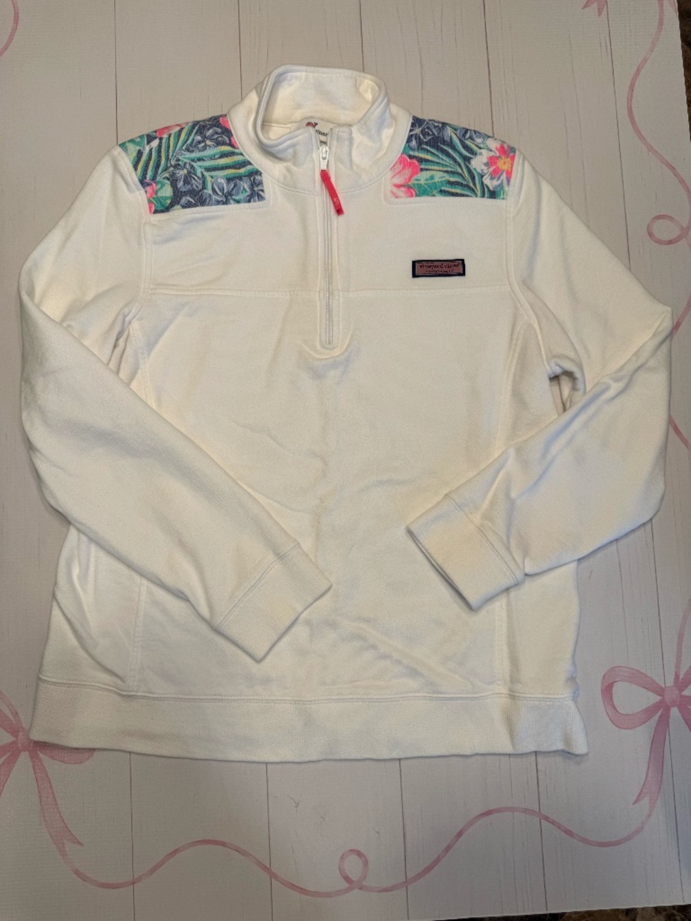 Vineyard Vines Floral Shoulder SHep Shirt Size L